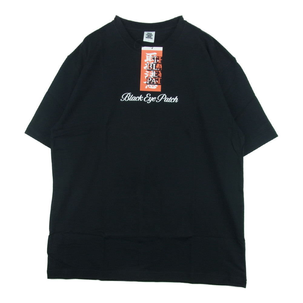 ブラックアイパッチ 21AW BEPFW21TE14 Royal Script Tee ロイヤルスクリプト 半袖 Tシャツ ブラック系 L【新古品】【未使用】【中古】
