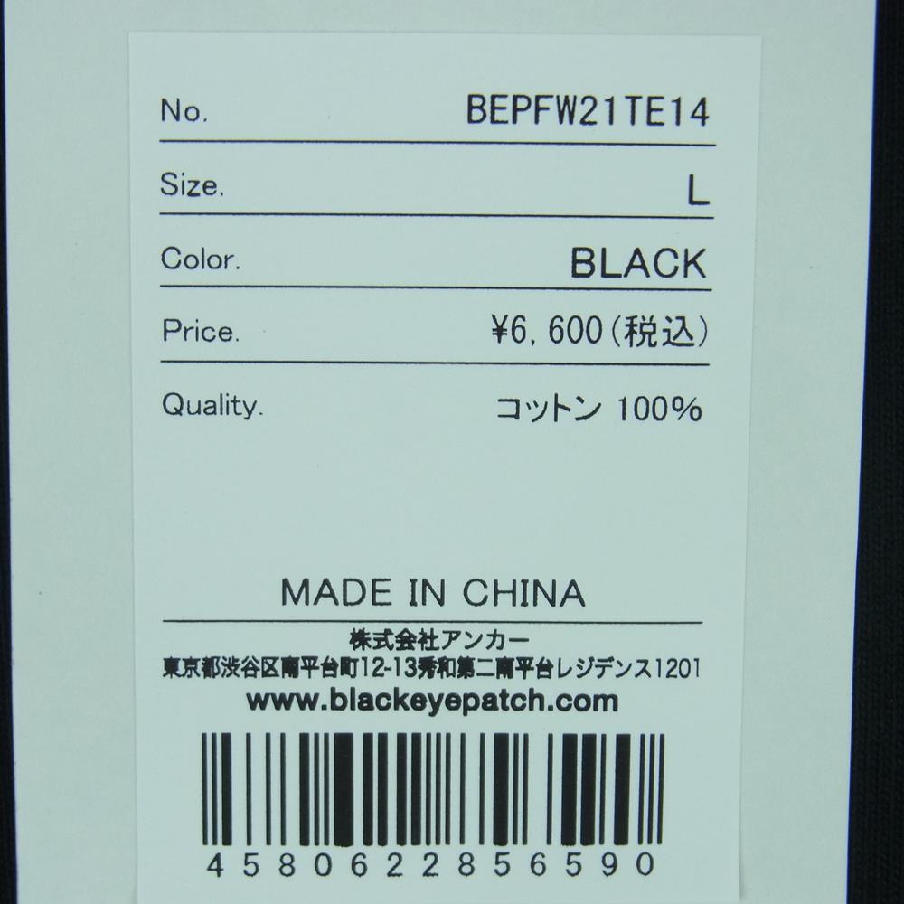 ブラックアイパッチ 21AW BEPFW21TE14 Royal Script Tee ロイヤルスクリプト 半袖 Tシャツ ブラック系 L【新古品】【未使用】【中古】