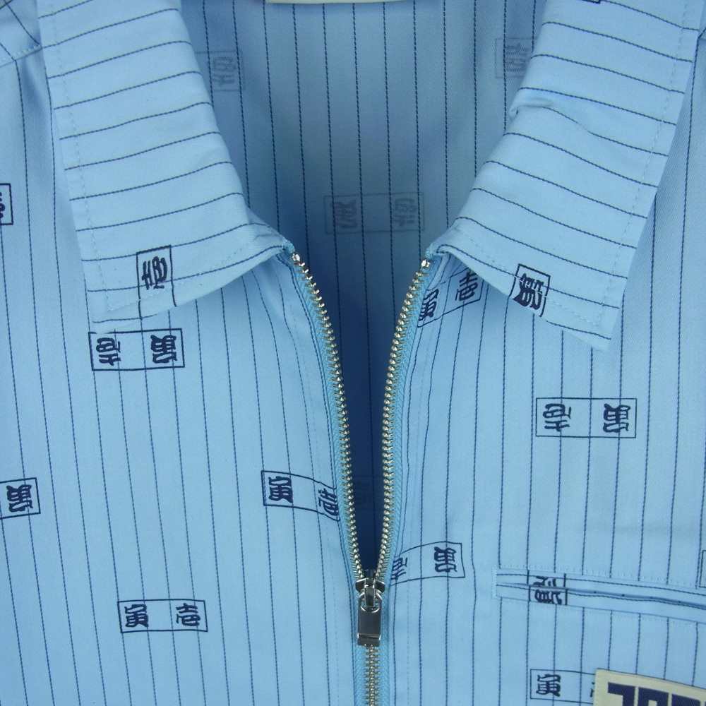 ブラックアイパッチ 21SS BEPSS21TP20 TRAICHI ZIP WORK SHIRT 寅壱 半袖 ワーク シャツ ライトブルー系 M【新古品】【未使用】【中古】