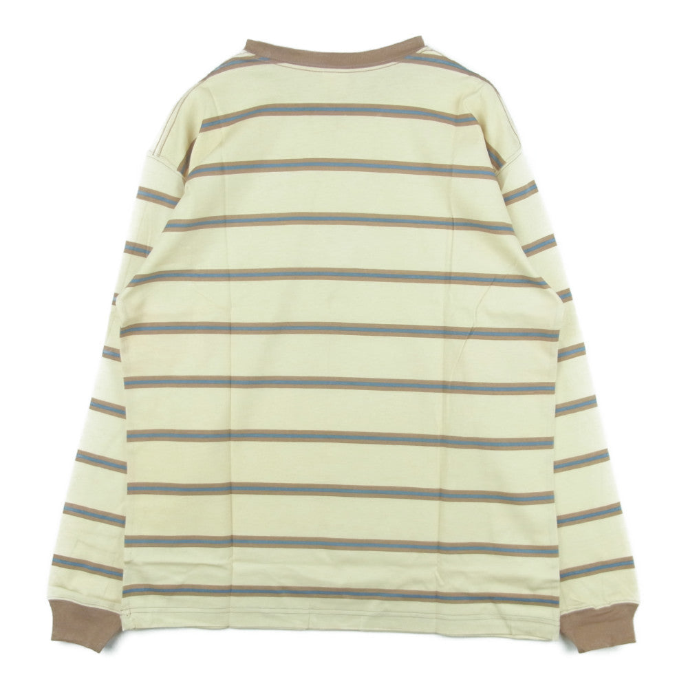 ブラックアイパッチ 21SS BEPSS21TE08 Label Bordered Long-Sleeve Tee ボーダー 長袖 Tシャツ ベージュ系 M【新古品】【未使用】【中古】