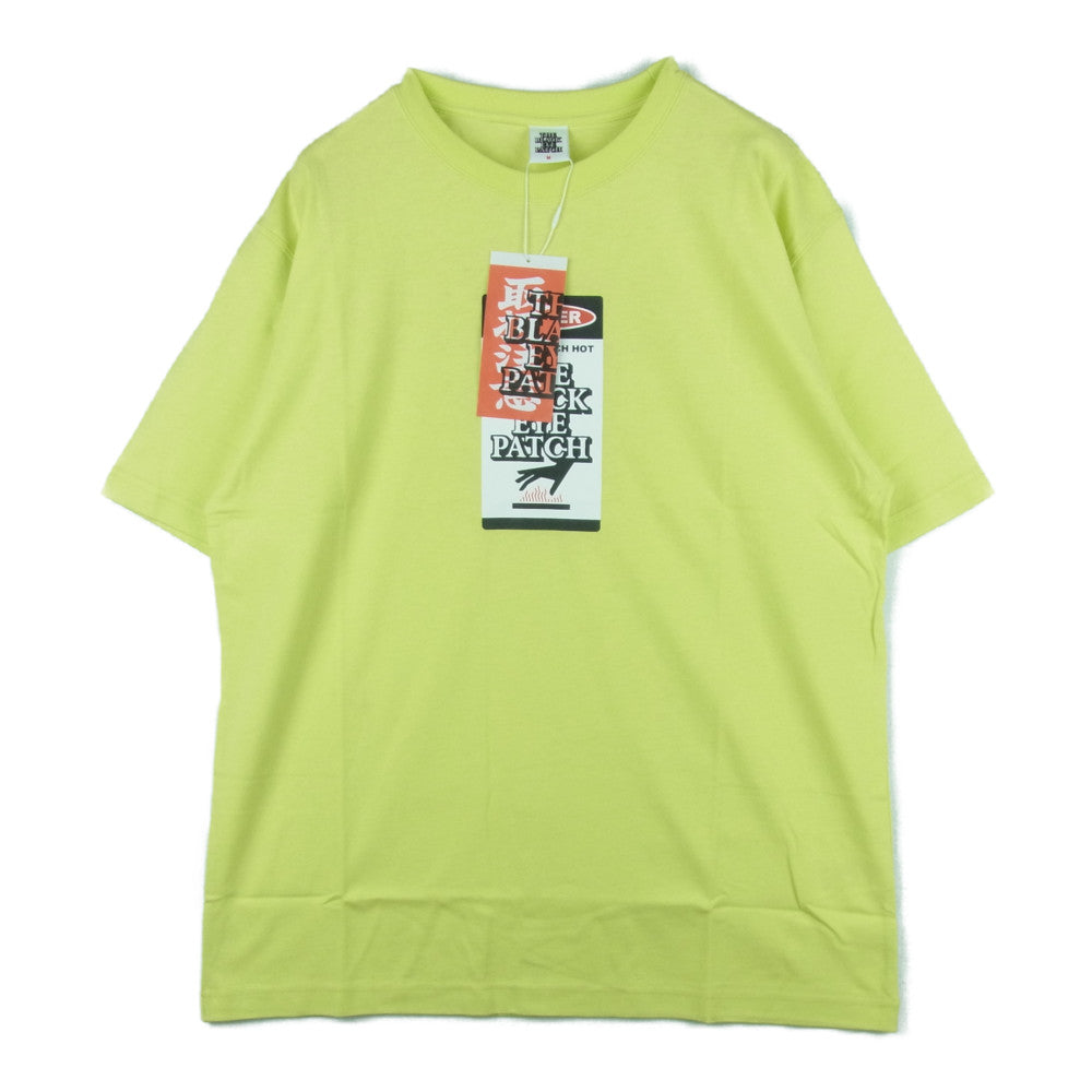 ブラックアイパッチ 22SS BEPSS22EI13 DANGER HOT LABEL TEE デンジャー ホット ラベル 半袖 Tシャツ イエロー系 M【新古品】【未使用】【中古】