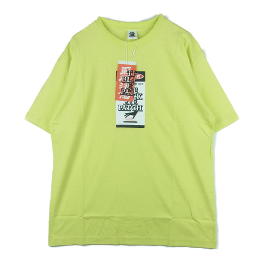 ブラックアイパッチ 22SS BEPSS22EI13 DANGER HOT LABEL TEE デンジャー ホット ラベル 半袖 Tシャツ イエロー系 M【新古品】【未使用】【中古】