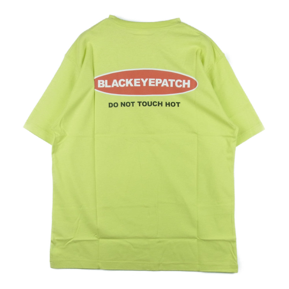 ブラックアイパッチ 22SS BEPSS22EI13 DANGER HOT LABEL TEE デンジャー ホット ラベル 半袖 Tシャツ イエロー系 M【新古品】【未使用】【中古】