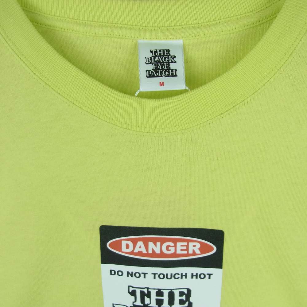 ブラックアイパッチ 22SS BEPSS22EI13 DANGER HOT LABEL TEE デンジャー ホット ラベル 半袖 Tシャツ イエロー系 M【新古品】【未使用】【中古】