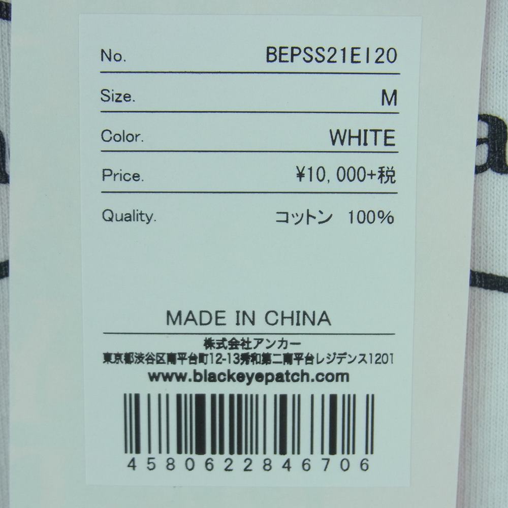 ブラックアイパッチ 21SS BEPSS21EI20 Wasted Youth ウェイステッドユース ロゴ 長袖 Tシャツ ホワイト系 M【新古品】【未使用】【中古】