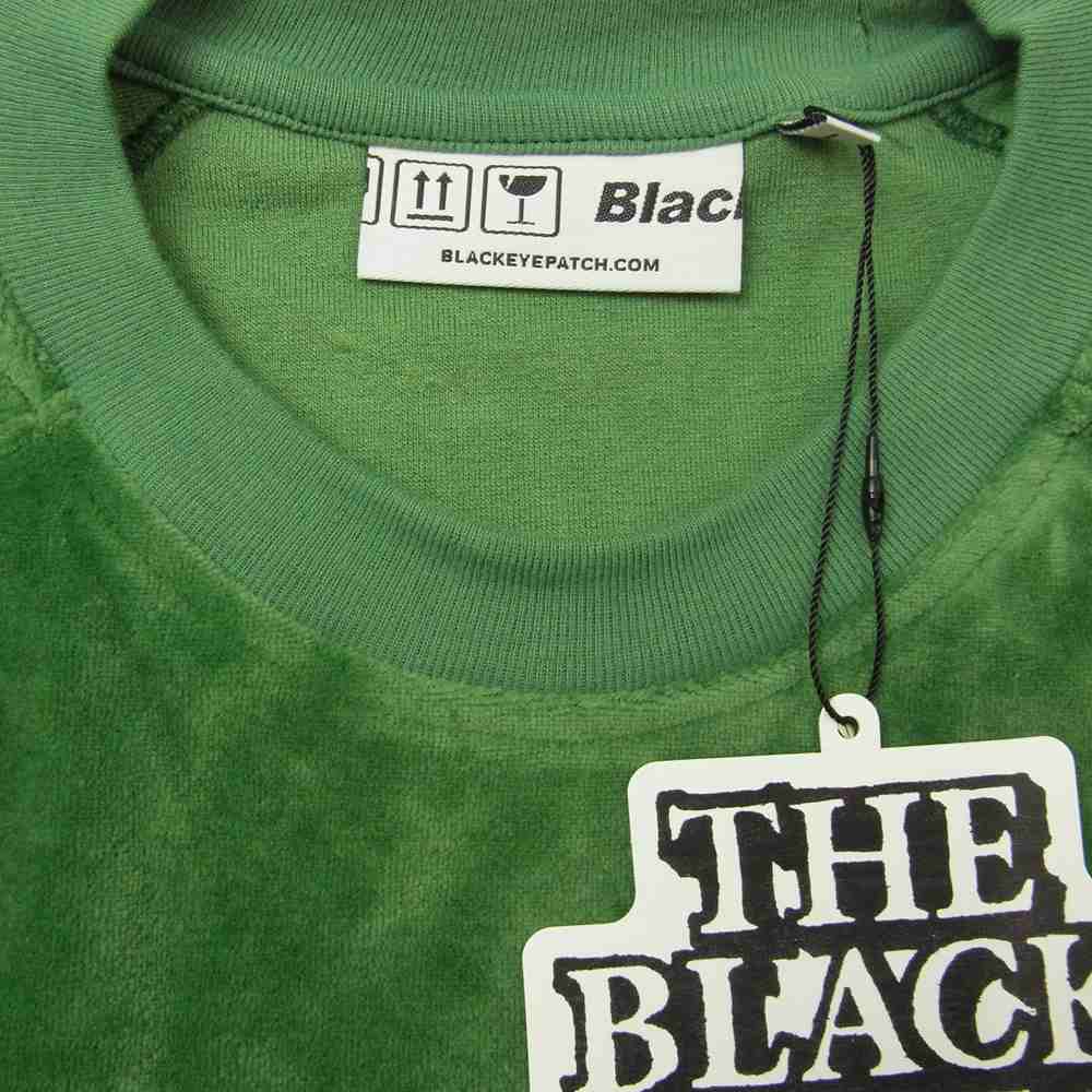 ブラックアイパッチ 21AW BEPFW21TP06 B Emblem Piping Velour Crew ベロア プルオーバー スウェット グリーン系 L【新古品】【未使用】【中古】