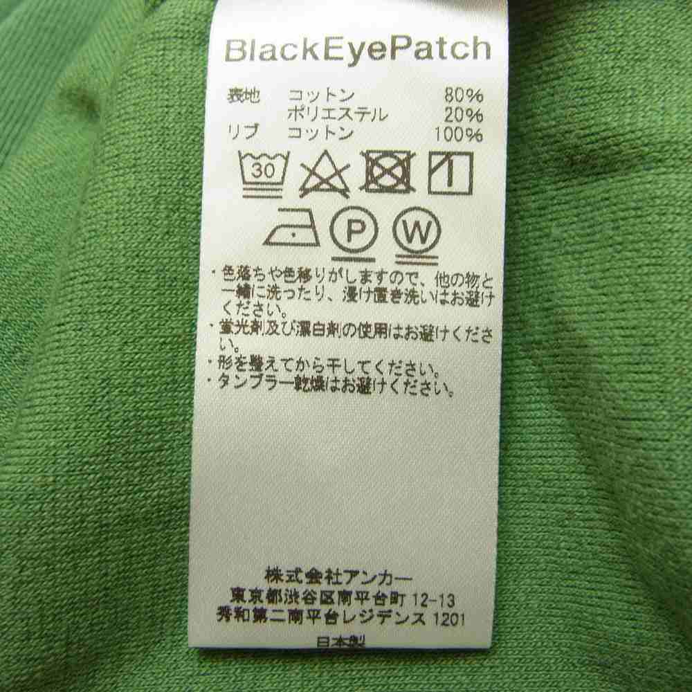 ブラックアイパッチ 21AW BEPFW21TP06 B Emblem Piping Velour Crew ベロア プルオーバー スウェット グリーン系 L【新古品】【未使用】【中古】