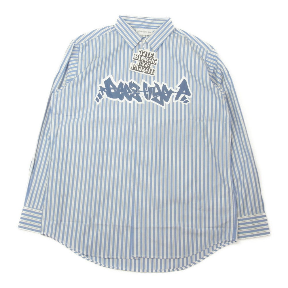 ブラックアイパッチ 22SS BEPSS22TP12 Beez-Eye Stripe Shirt ストライプ シャツ ブルー系 XL【新古品】【未使用】【中古】