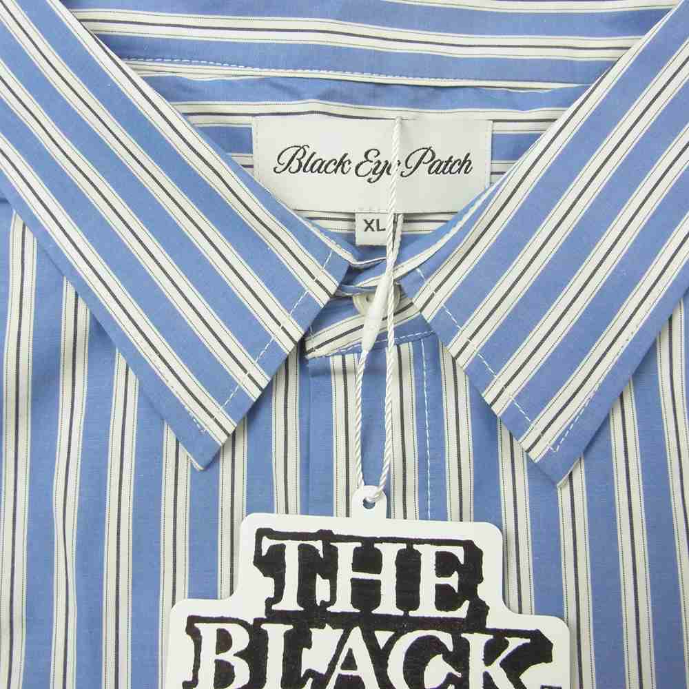 ブラックアイパッチ 22SS BEPSS22TP12 Beez-Eye Stripe Shirt ストライプ シャツ ブルー系 XL【新古品】【未使用】【中古】