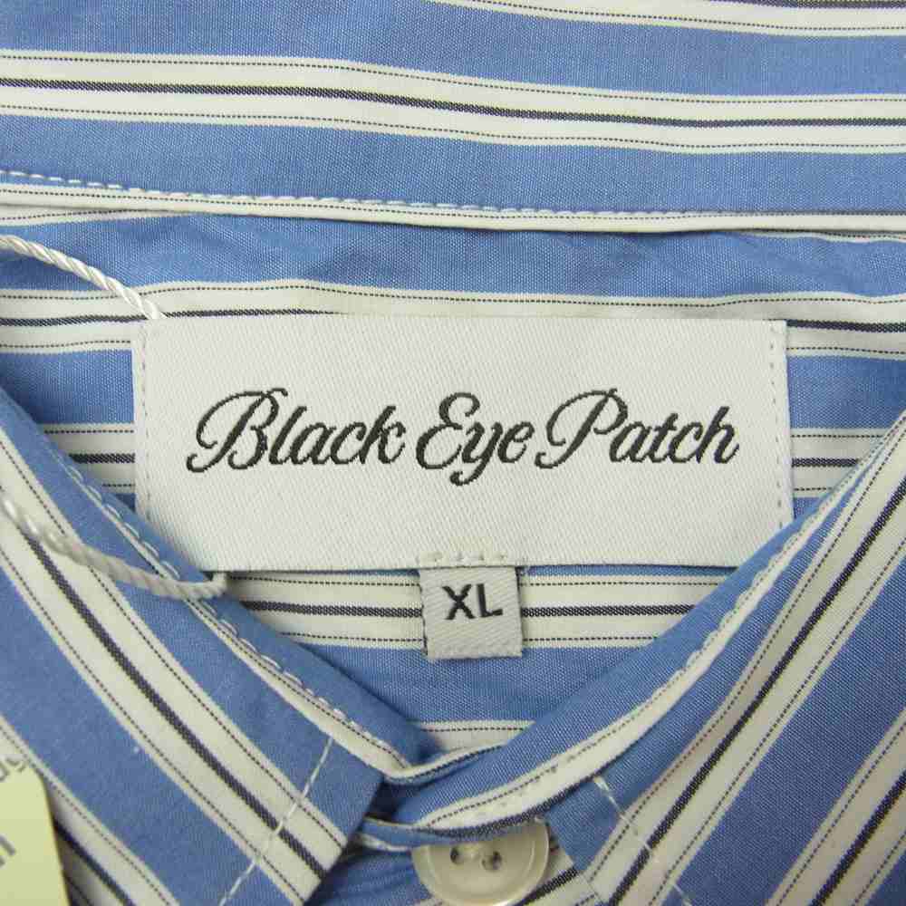 ブラックアイパッチ 22SS BEPSS22TP12 Beez-Eye Stripe Shirt ストライプ シャツ ブルー系 XL【新古品】【未使用】【中古】