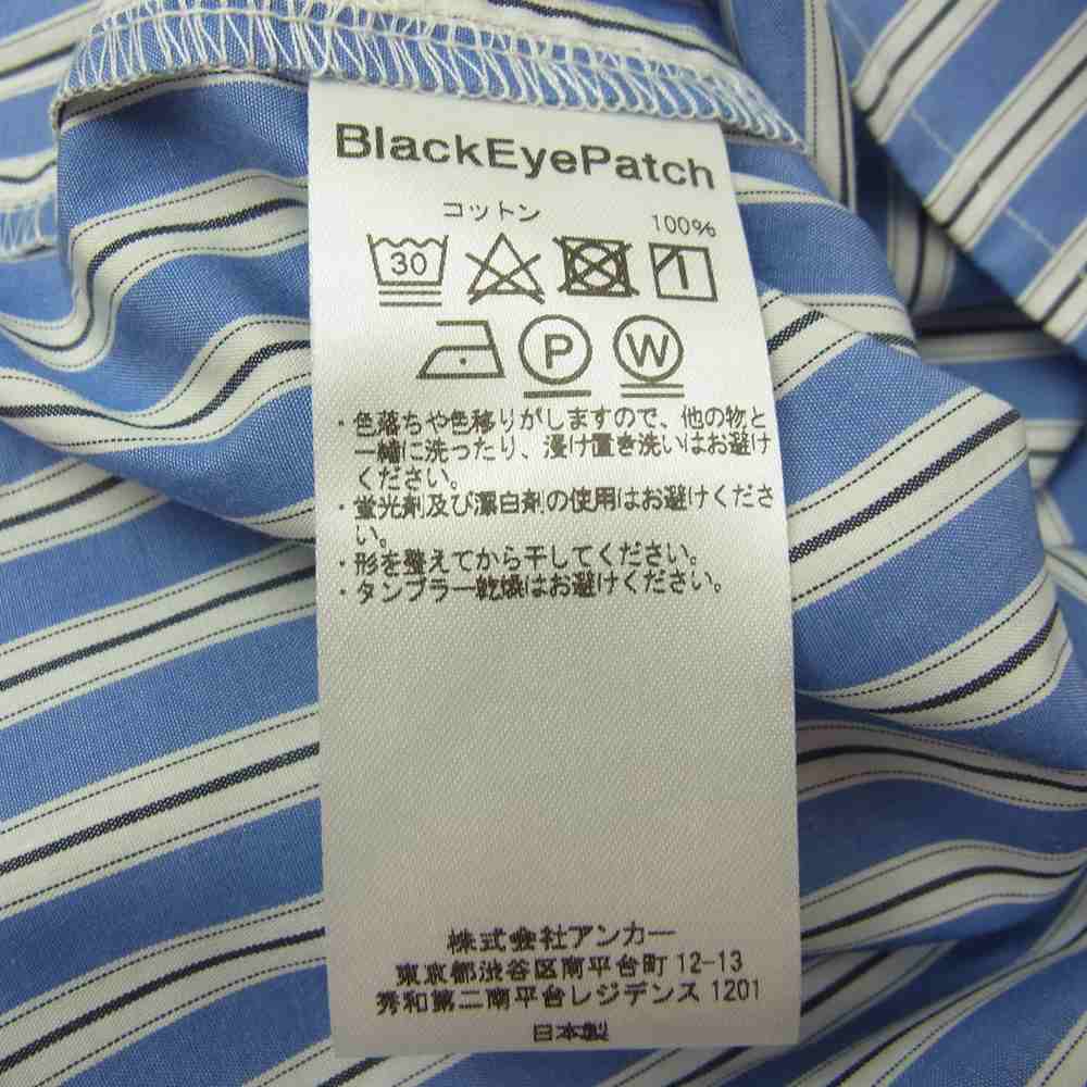 ブラックアイパッチ 22SS BEPSS22TP12 Beez-Eye Stripe Shirt ストライプ シャツ ブルー系 XL【新古品】【未使用】【中古】