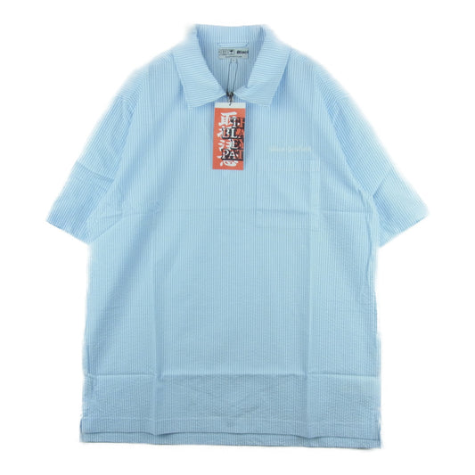ブラックアイパッチ 21AW BEPFW21TP11 Seersucker Half Zip Shirt ハーフジップ 半袖 シャツ ライトブルー系 ホワイト系 L【新古品】【未使用】【中古】