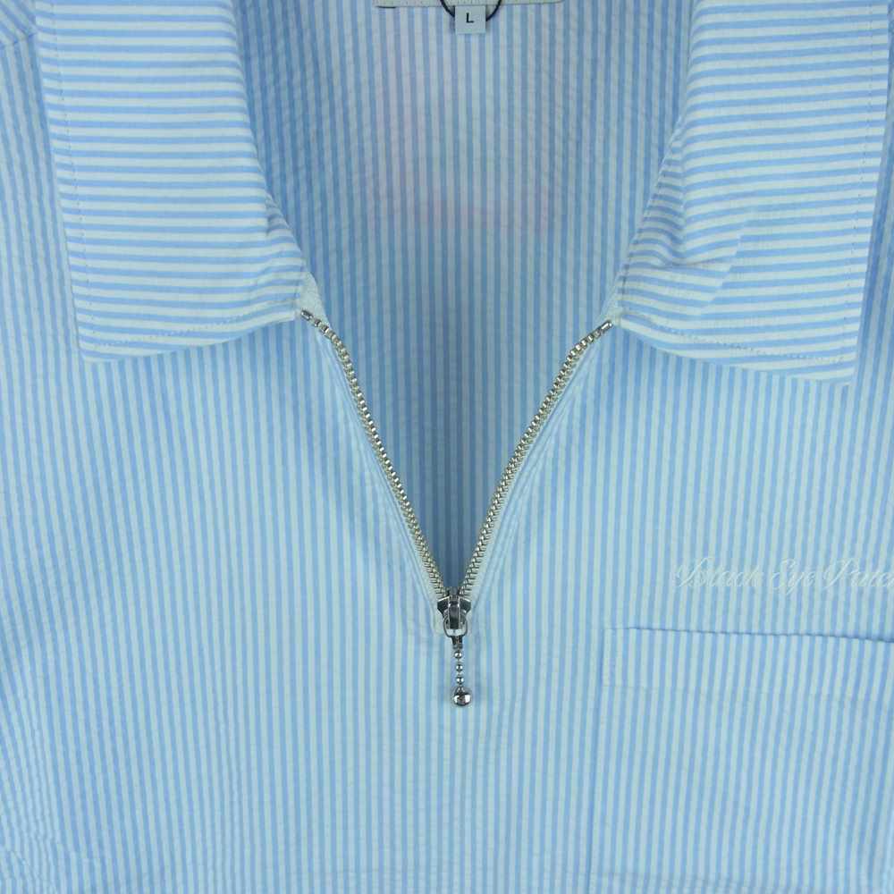 ブラックアイパッチ 21AW BEPFW21TP11 Seersucker Half Zip Shirt ハーフジップ 半袖 シャツ ライトブルー系 ホワイト系 L【新古品】【未使用】【中古】