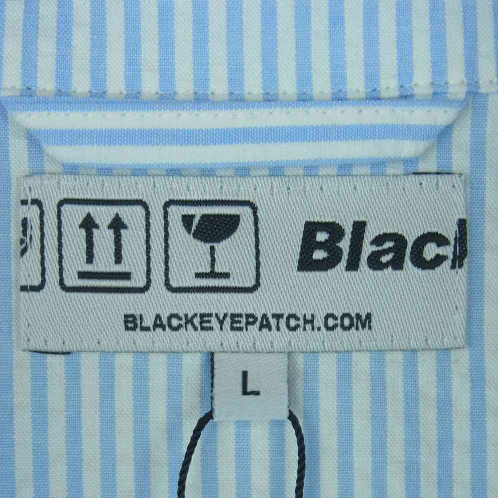 ブラックアイパッチ 21AW BEPFW21TP11 Seersucker Half Zip Shirt ハーフジップ 半袖 シャツ ライトブルー系 ホワイト系 L【新古品】【未使用】【中古】