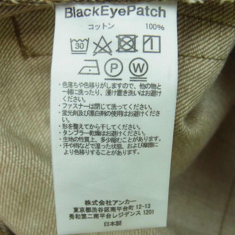 ブラックアイパッチ 21AW BEPFW21PA11 REGULAR DENIM OLIVE レギュラー デニム オリーブ パンツ ブラウン系 32 M【新古品】【未使用】【中古】