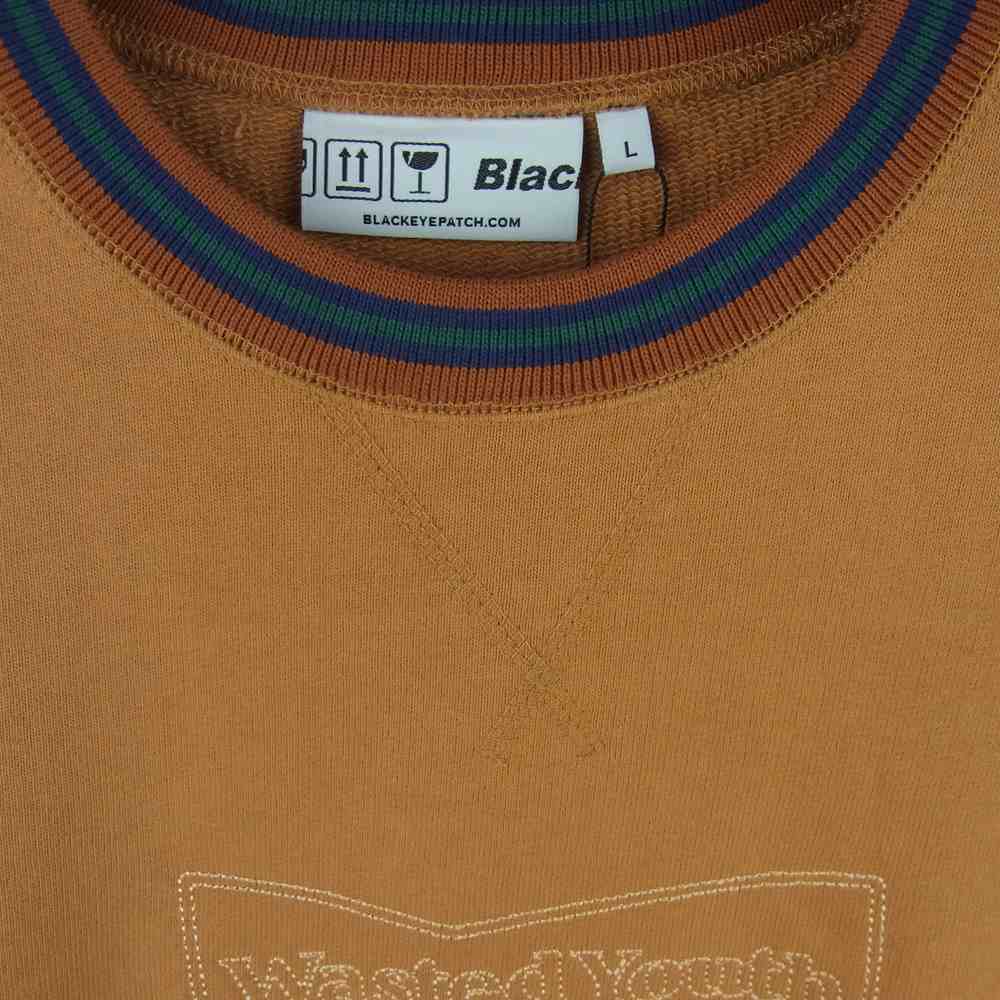 ブラックアイパッチ 21SS BEPSS21EI31 Wasted Youth ウェステッドユース クルーネック スウェット オレンジ系 L【新古品】【未使用】【中古】