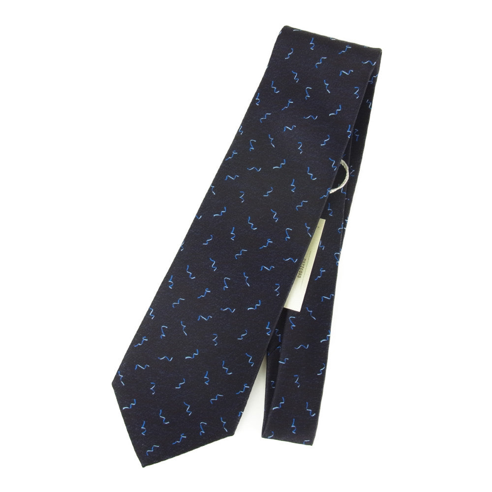 BVLGARI ブルガリ 11477 SILK シルク ネクタイ ネイビー系【新古品】【未使用】【中古】