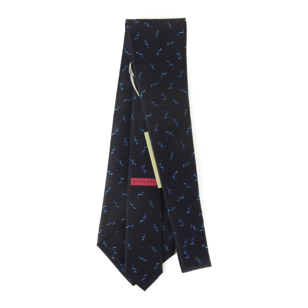 BVLGARI ブルガリ 11477 SILK シルク ネクタイ ネイビー系【新古品】【未使用】【中古】