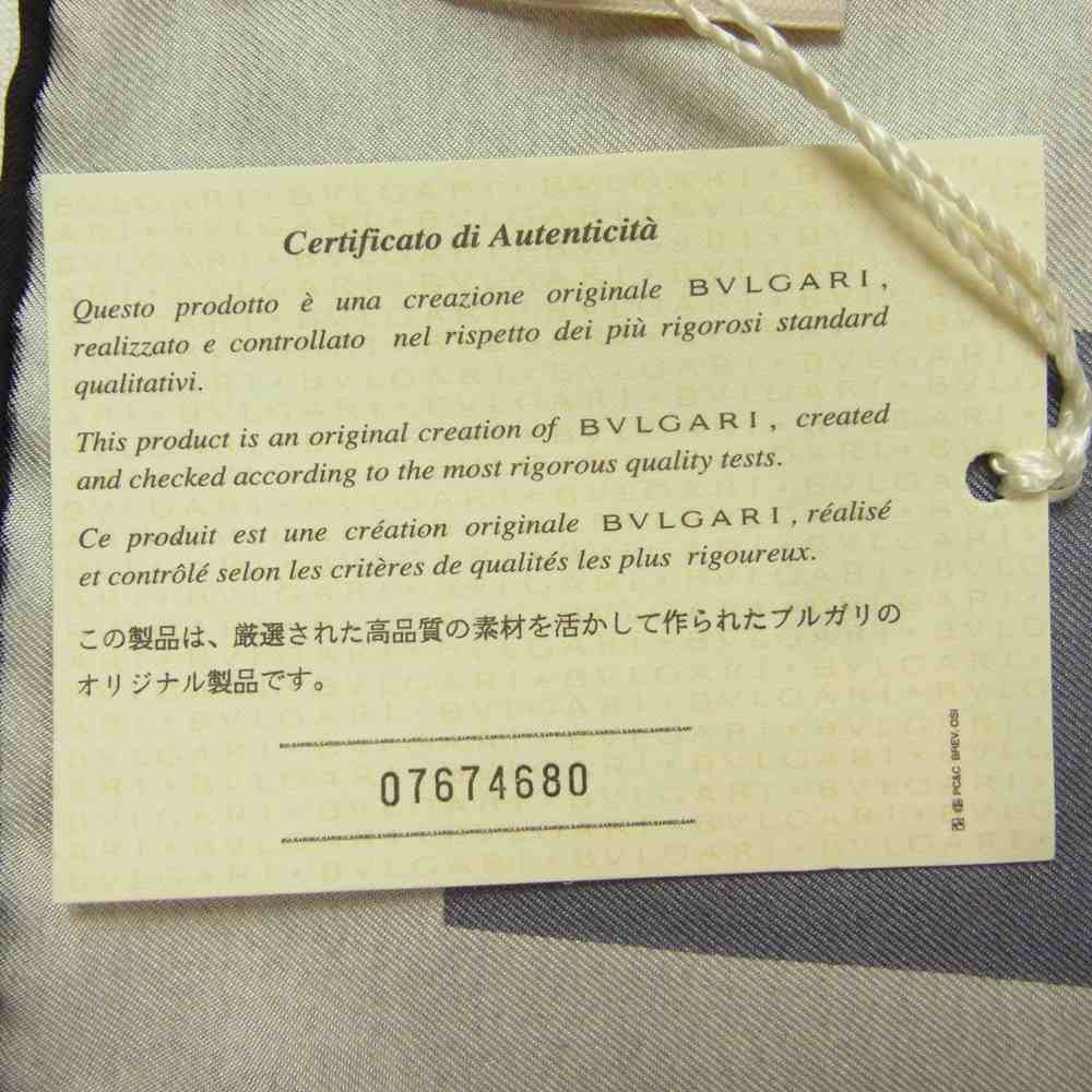 BVLGARI ブルガリ SILK シルク スカーフ  グレー系【新古品】【未使用】【中古】