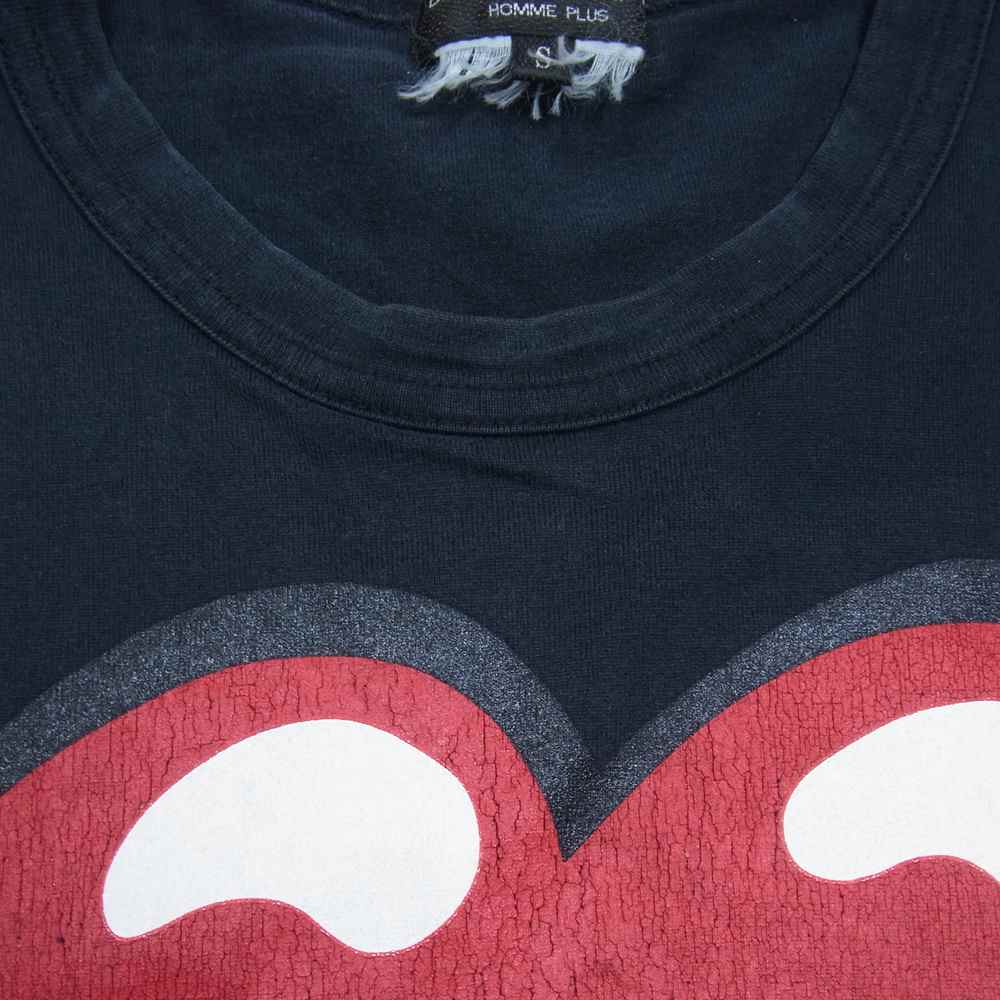 COMME des GARCONS コムデギャルソン HOMME PLUS 06SS リップ&タン期 アーカイブ オムプリュス ROLLING STONES ローリングストーンズ ロゴプリント Tシャツ ブラック系 S【中古】