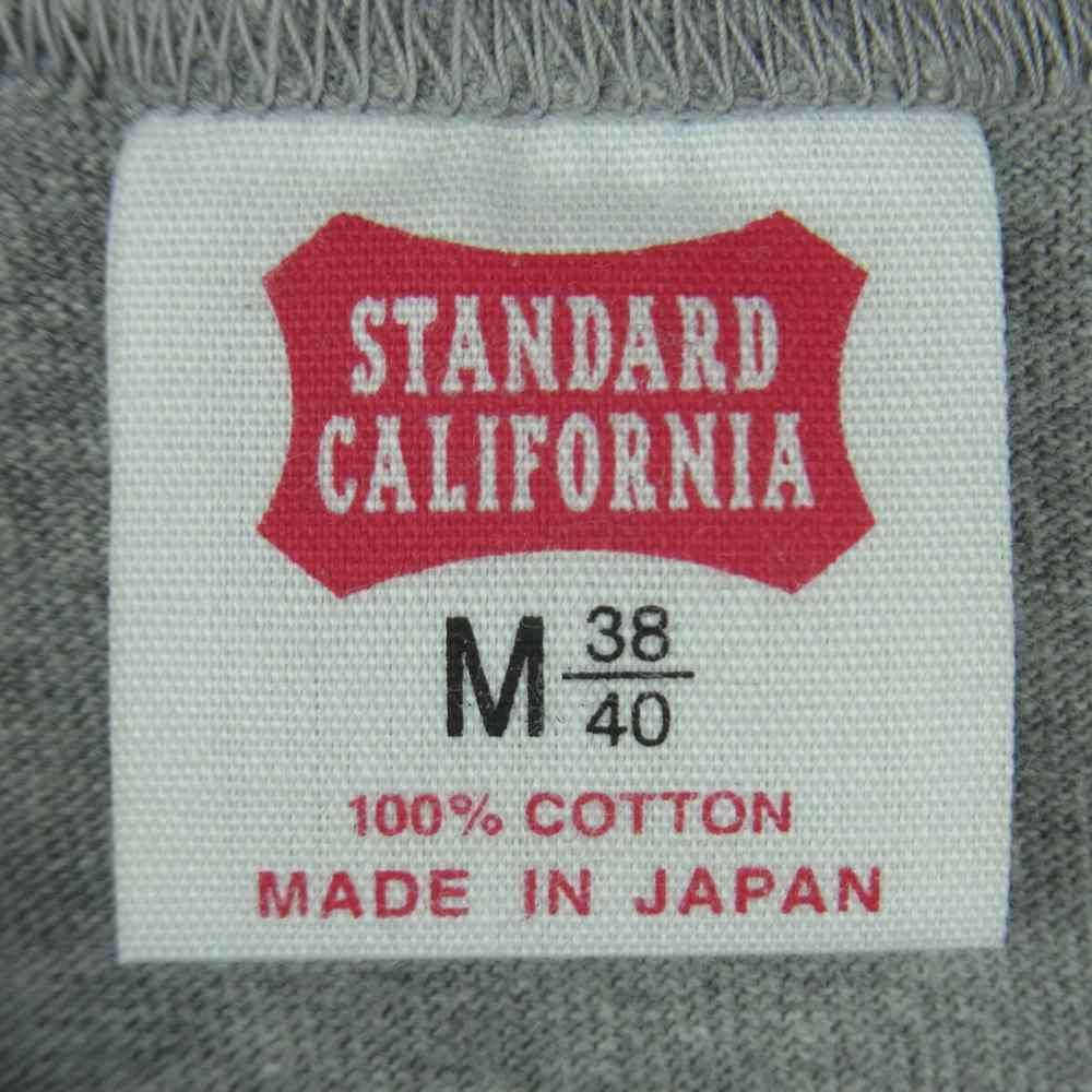 STANDARD CALIFORNIA スタンダードカリフォルニア ヘンリーネック 半袖 Tシャツ グレー系 M【美品】【中古】
