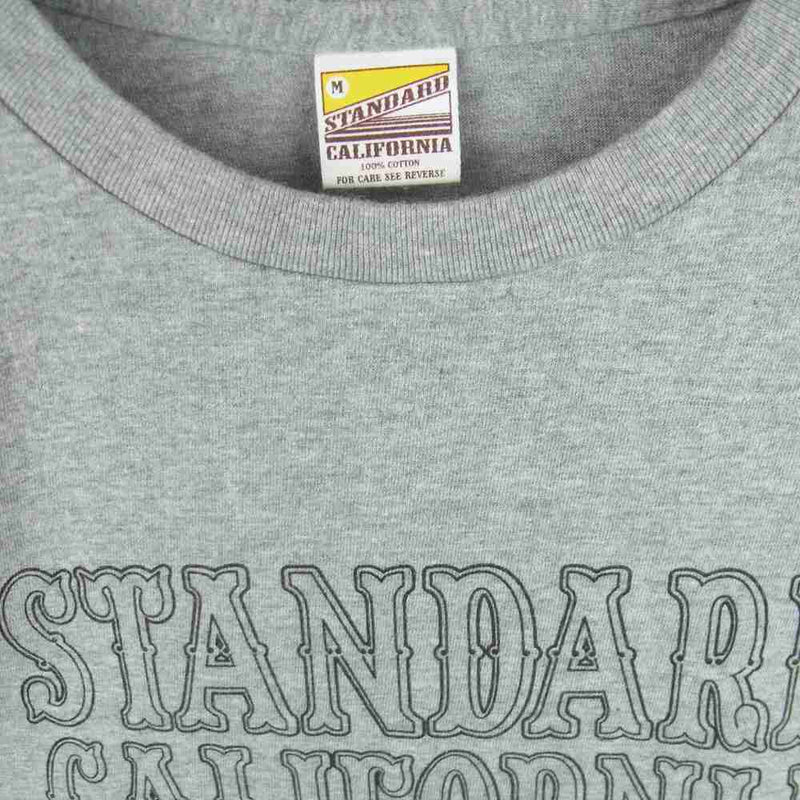 STANDARD CALIFORNIA スタンダードカリフォルニア ロゴ 半袖 Tシャツ グレー系 M【美品】【中古】