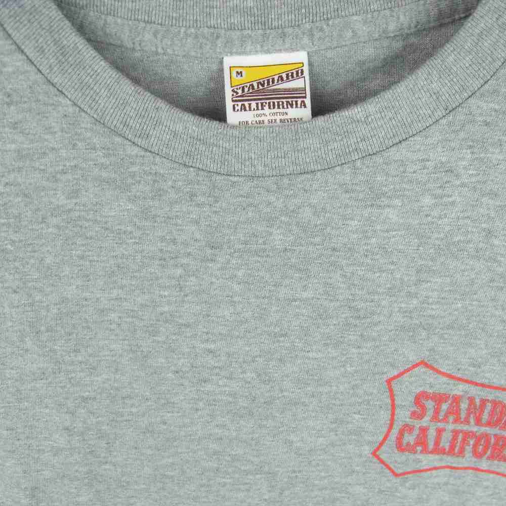 STANDARD CALIFORNIA スタンダードカリフォルニア Shield Logo Limited T リミテッド 胸ロゴ バックプリント 半袖 Tシャツ グレー系 M【美品】【中古】