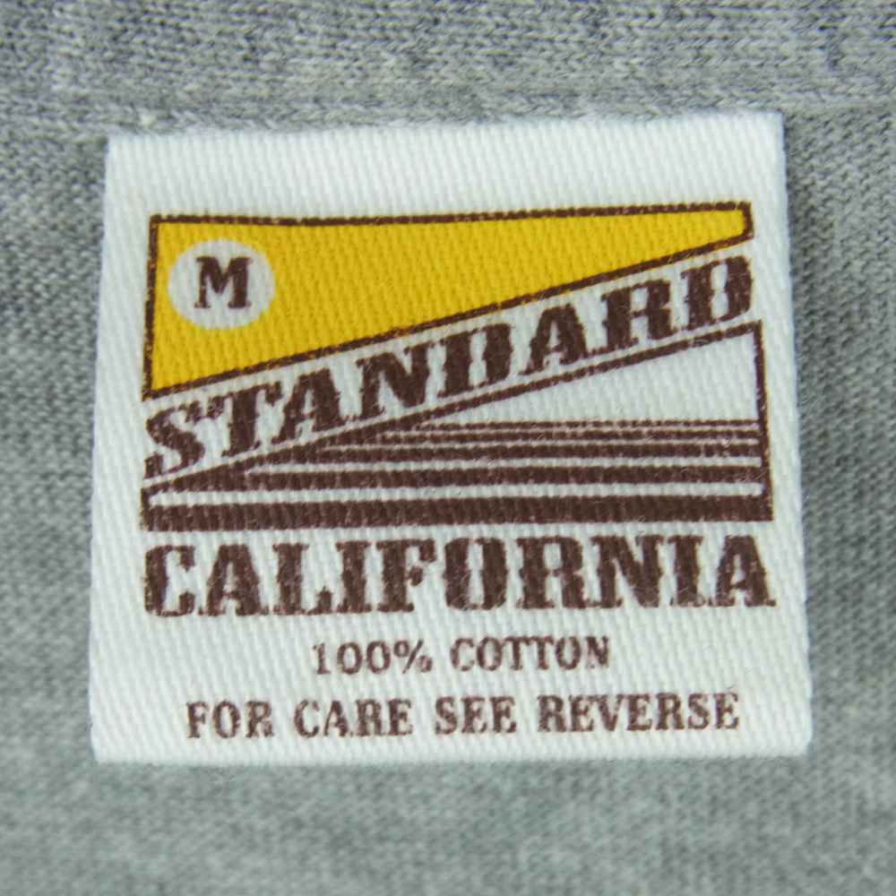 STANDARD CALIFORNIA スタンダードカリフォルニア Shield Logo Limited T リミテッド 胸ロゴ バックプリント 半袖 Tシャツ グレー系 M【美品】【中古】