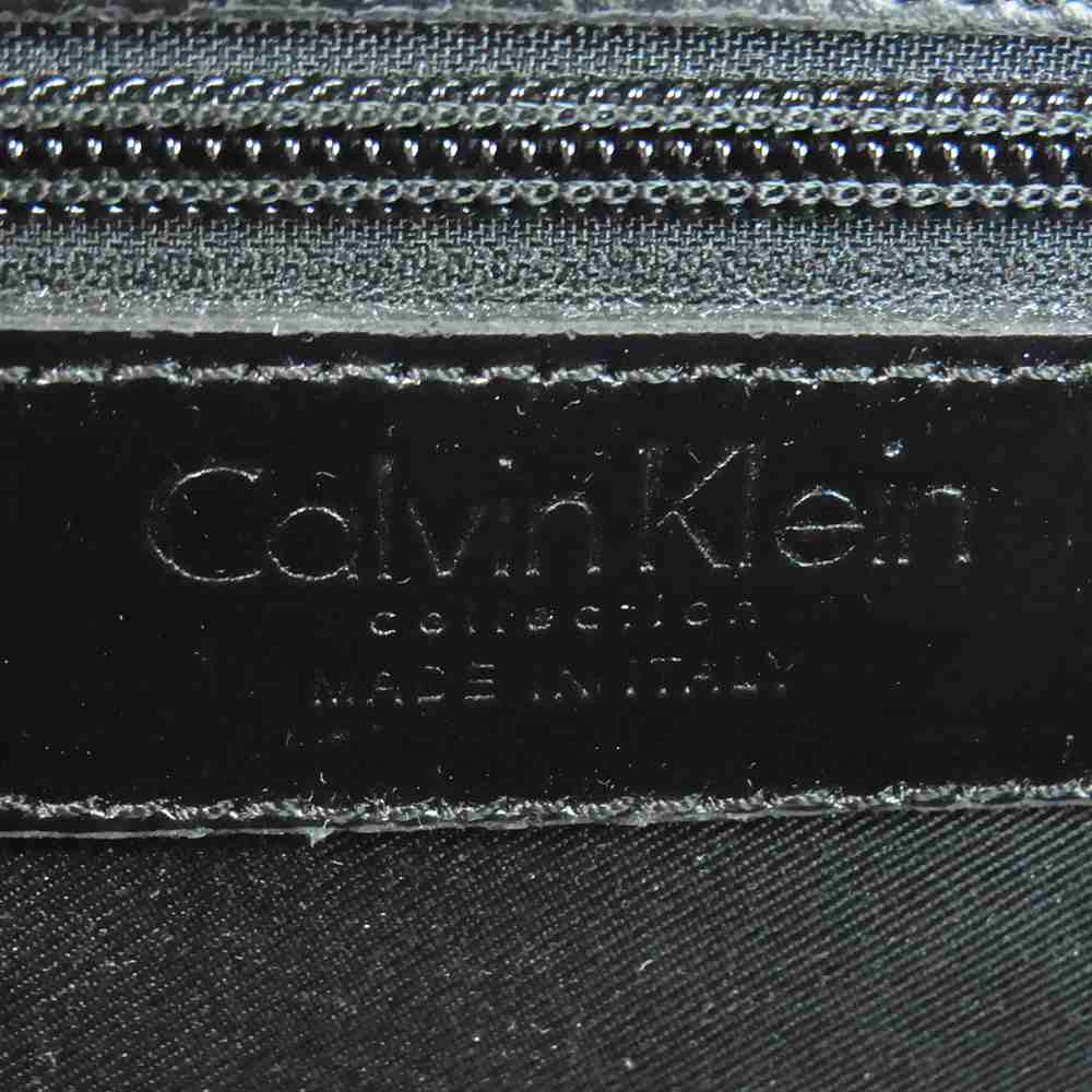 カルバンクライン CK 1207 59 JD collection コレクション レザー ブリーフ ケース ビジネス バッグ イタリア製 ブラック系【美品】【中古】