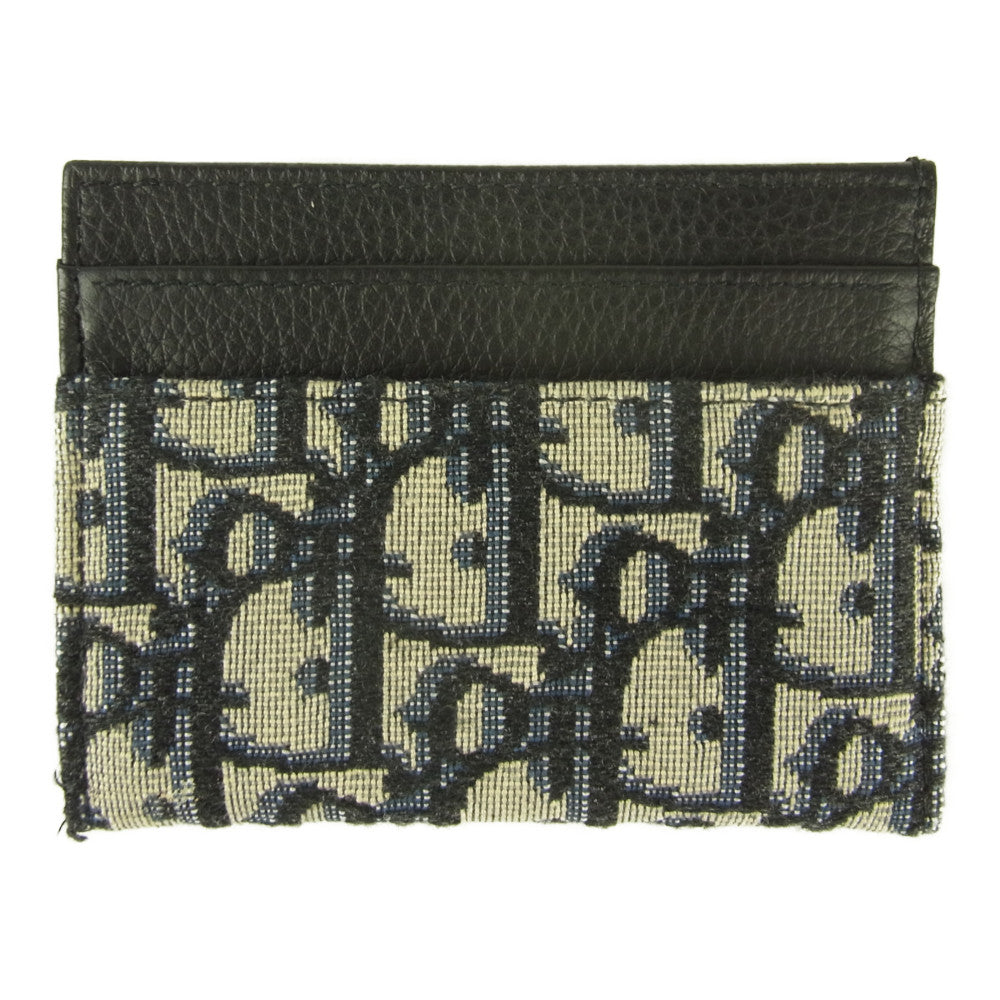 Dior ディオール オブリーク カード ホルダー 名刺入れ カードケース ブラック系【中古】
