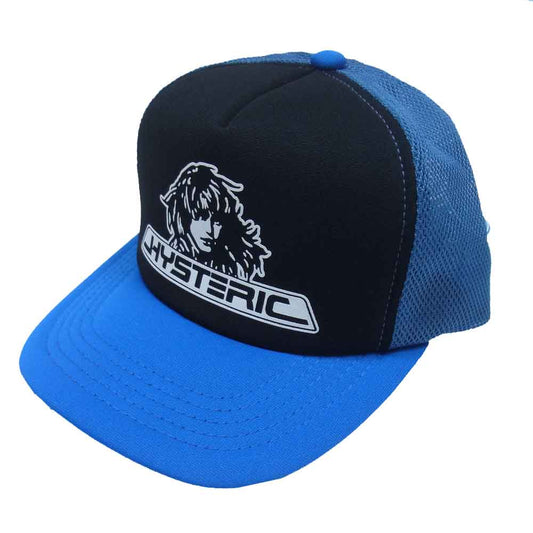 HYSTERIC GLAMOUR ヒステリックグラマー 02173QH05 H STREET TRUKER CAP メッシュ トラッカー キャップ 黒青系 FREE【新古品】【未使用】【中古】