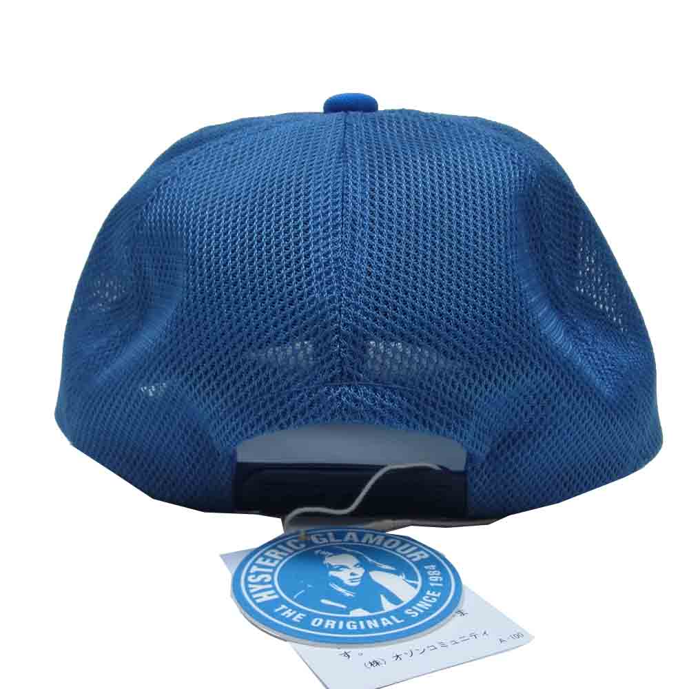 HYSTERIC GLAMOUR ヒステリックグラマー 02173QH05 H STREET TRUKER CAP メッシュ トラッカー キャップ 黒青系 FREE【新古品】【未使用】【中古】