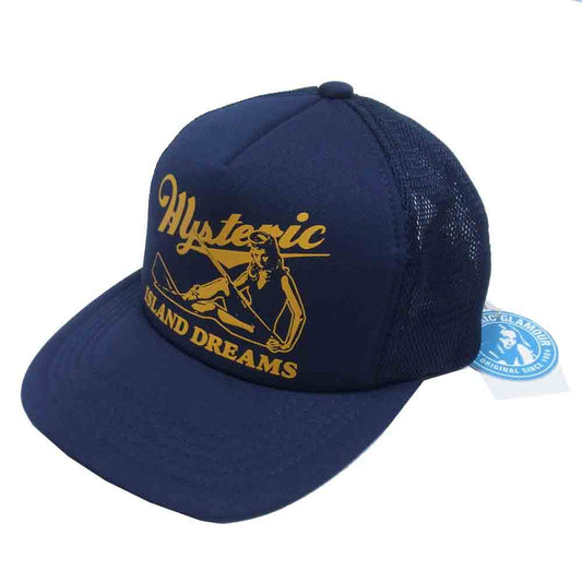 HYSTERIC GLAMOUR ヒステリックグラマー 02172QH04 SUPER STINGER メッシュ キャップ ネイビー系 FREE【新古品】【未使用】【中古】