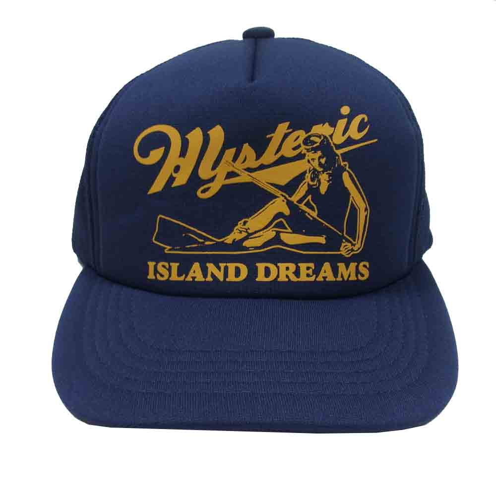 HYSTERIC GLAMOUR ヒステリックグラマー 02172QH04 SUPER STINGER メッシュ キャップ ネイビー系 FREE【新古品】【未使用】【中古】