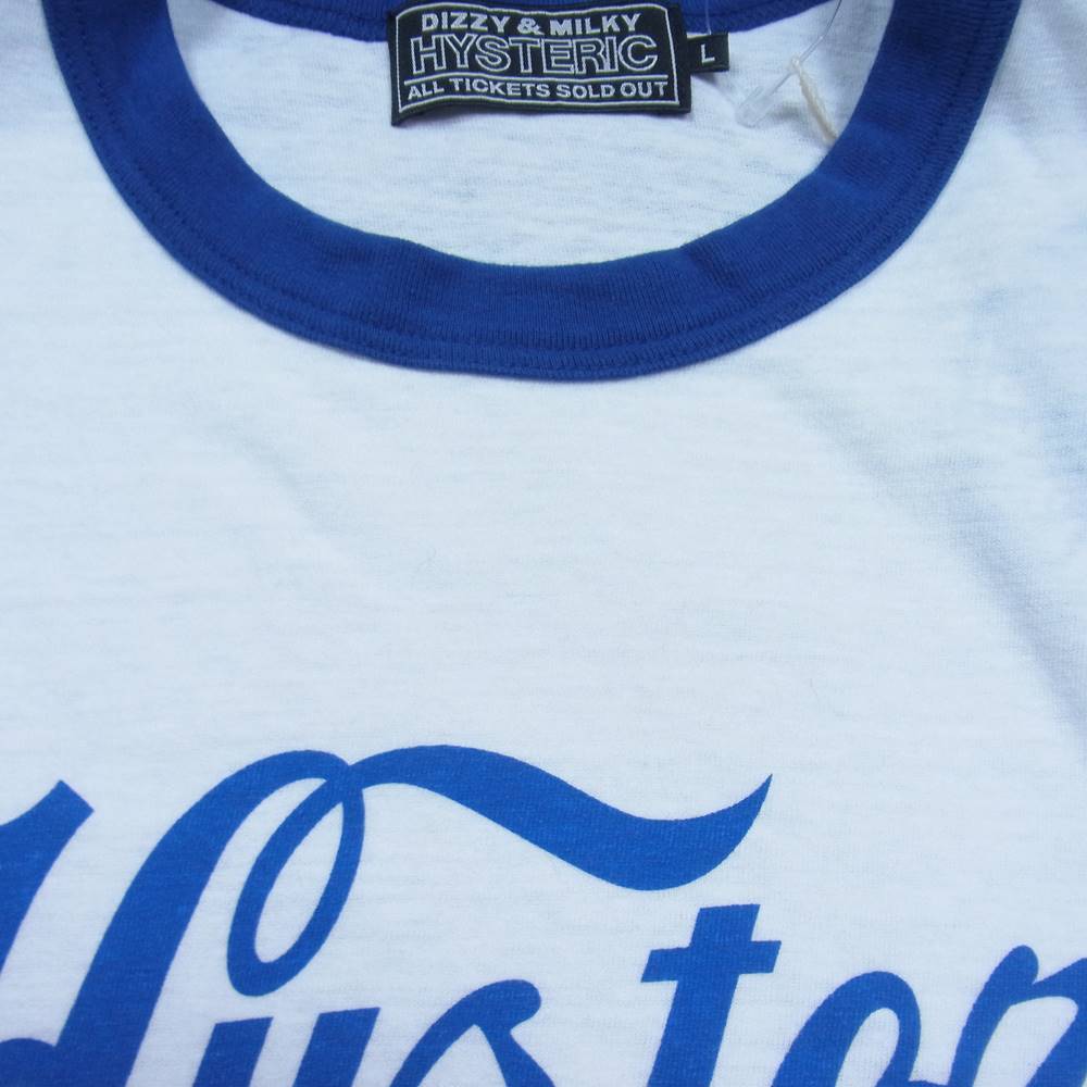 HYSTERIC GLAMOUR ヒステリックグラマー 02222CT11 PARADISE CLUB パラダイスクラブ 半袖 リンガー T シャツ ホワイト系 M【新古品】【未使用】【中古】