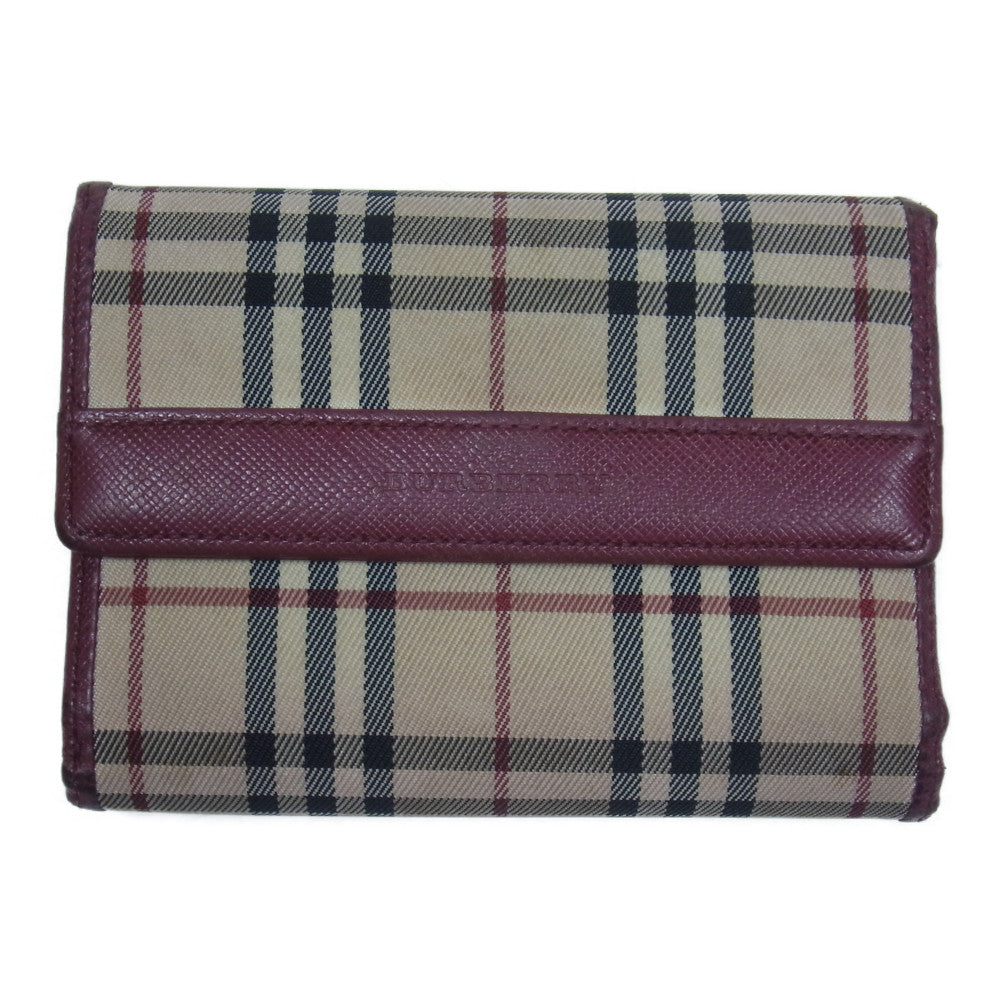 BURBERRY バーバリー ノバチェック 財布 エンジ系【中古】