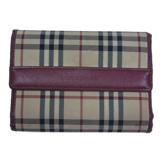 BURBERRY バーバリー ノバチェック 財布 エンジ系【中古】