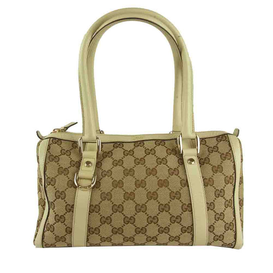 GUCCI グッチ 130942 GGキャンバス ミニボストン ベージュ系【中古】
