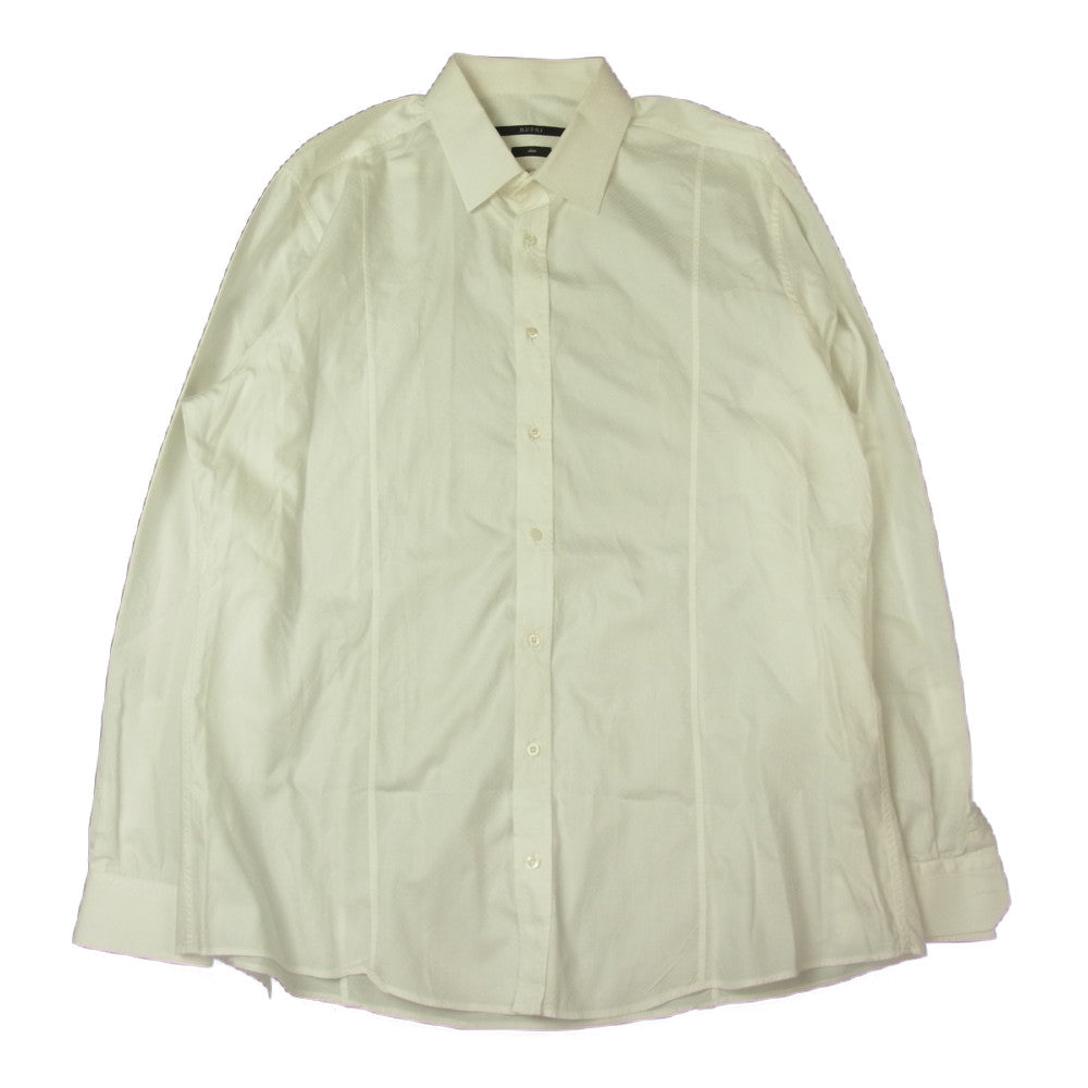 GUCCI グッチ 国内正規品 307656 Z3179 長袖 コットン ドレスシャツ ホワイト ホワイト系 43/17【中古】
