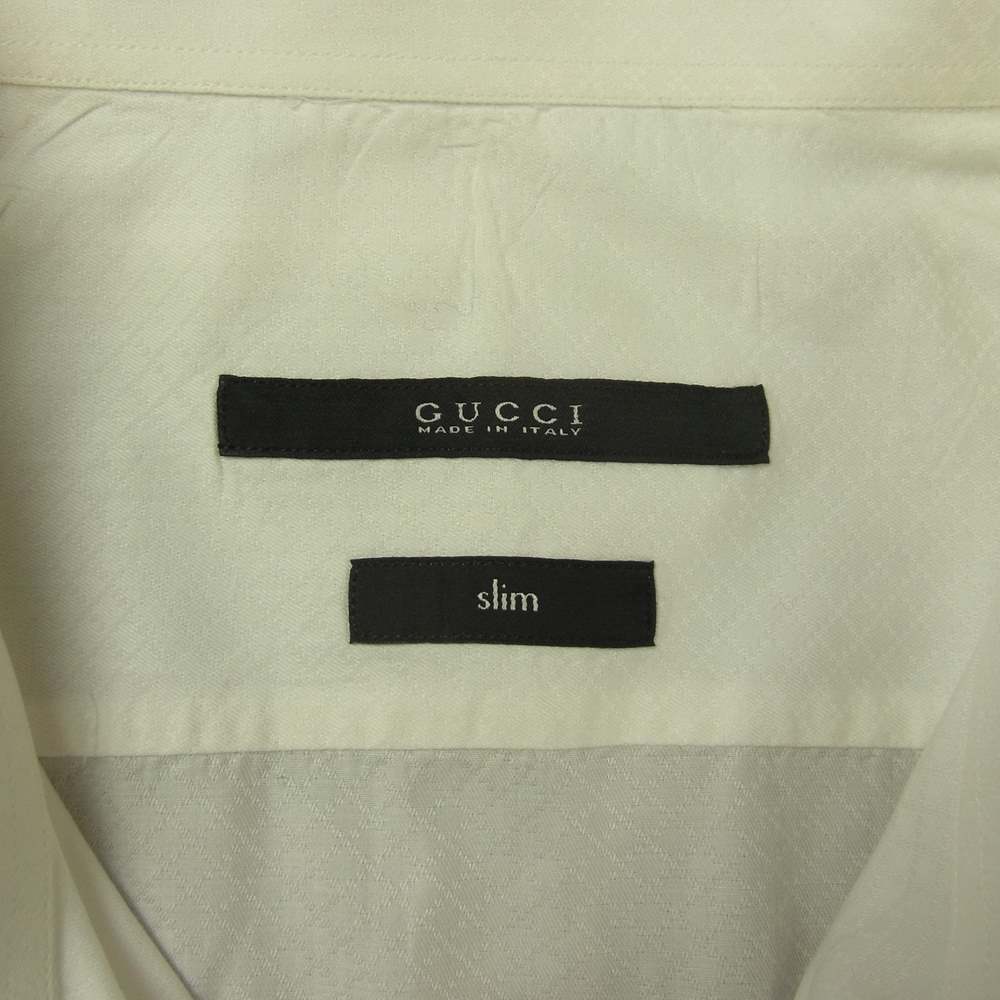 GUCCI グッチ 国内正規品 307656 Z3179 長袖 コットン ドレスシャツ ホワイト ホワイト系 43/17【中古】