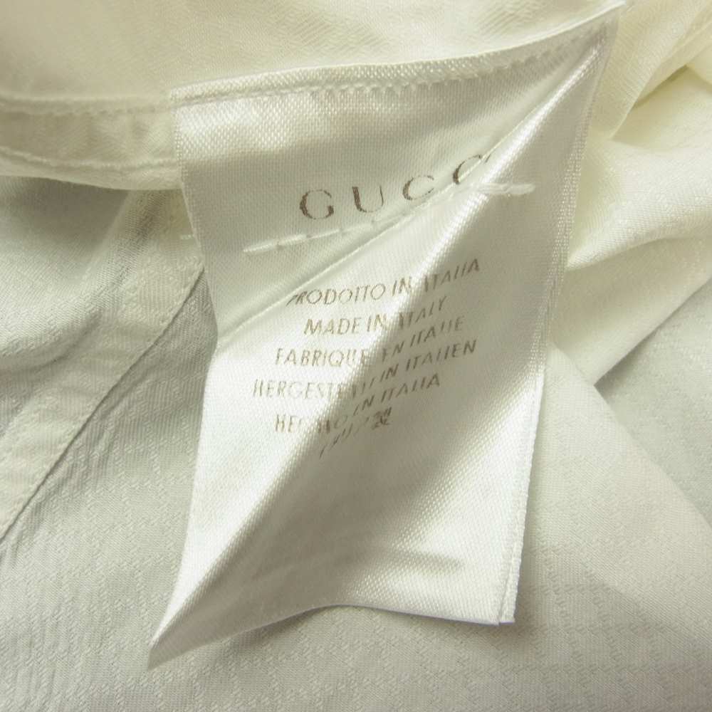 GUCCI グッチ 国内正規品 307656 Z3179 長袖 コットン ドレスシャツ ホワイト ホワイト系 43/17【中古】