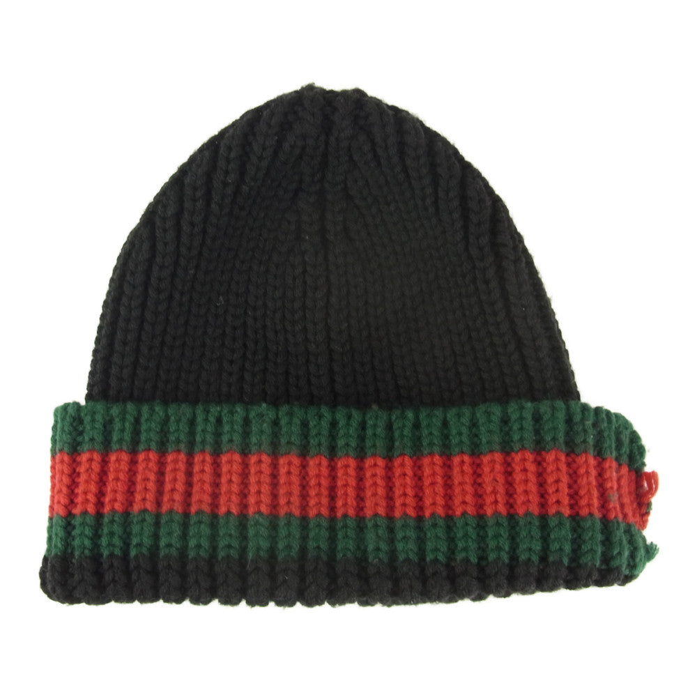 GUCCI グッチ 国内正規品 429753 4G206 シェリーライン ニット帽 ビーニー ブラック系【中古】