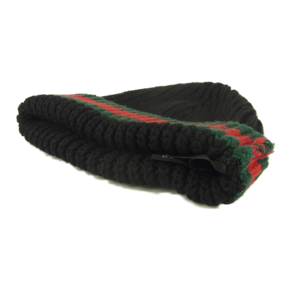 GUCCI グッチ 国内正規品 429753 4G206 シェリーライン ニット帽 ビーニー ブラック系【中古】