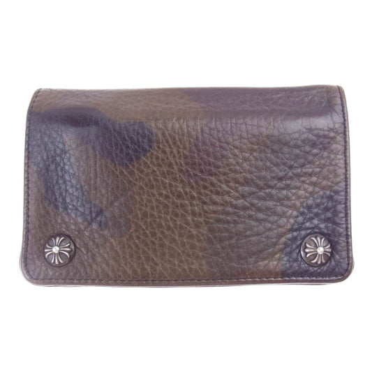 CHROME HEARTS クロムハーツ（原本有） 1ジップ クロスボール レザー ウォレット カモ マルチカラー系【中古】