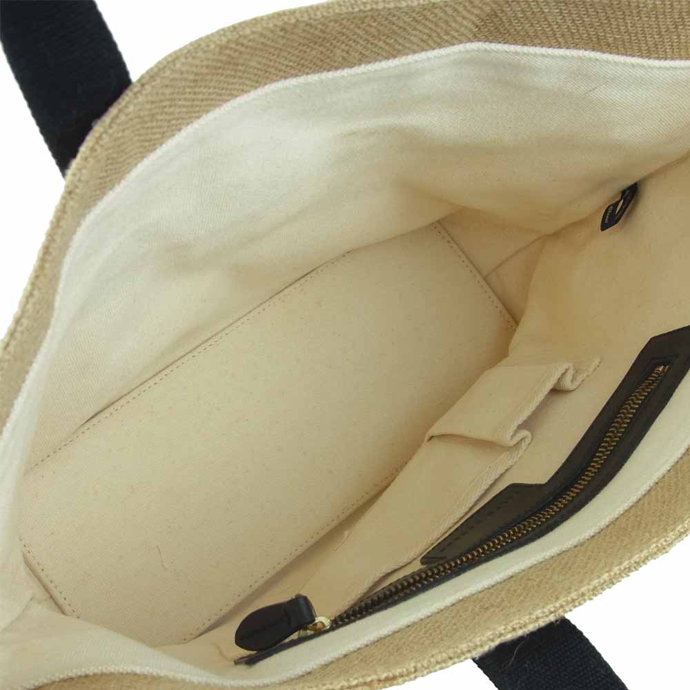RALPH LAUREN ラルフローレン ビックポニー リネン 麻 トート バッグ ライトブラウン系 ベージュ系【中古】