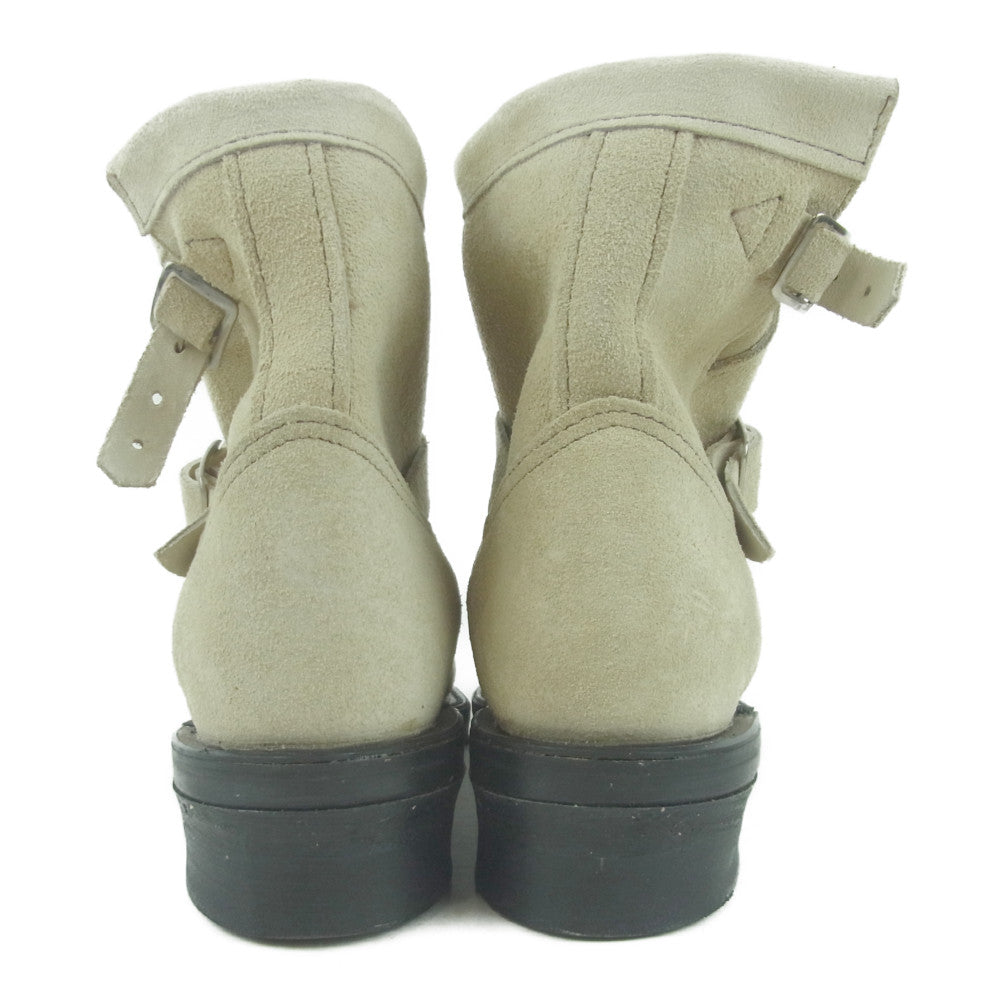 Chippewa チペワ 90168 90s 黒タグ スエード エンジニア ショート ブーツ アメリカ製 ベージュ系 7【中古】