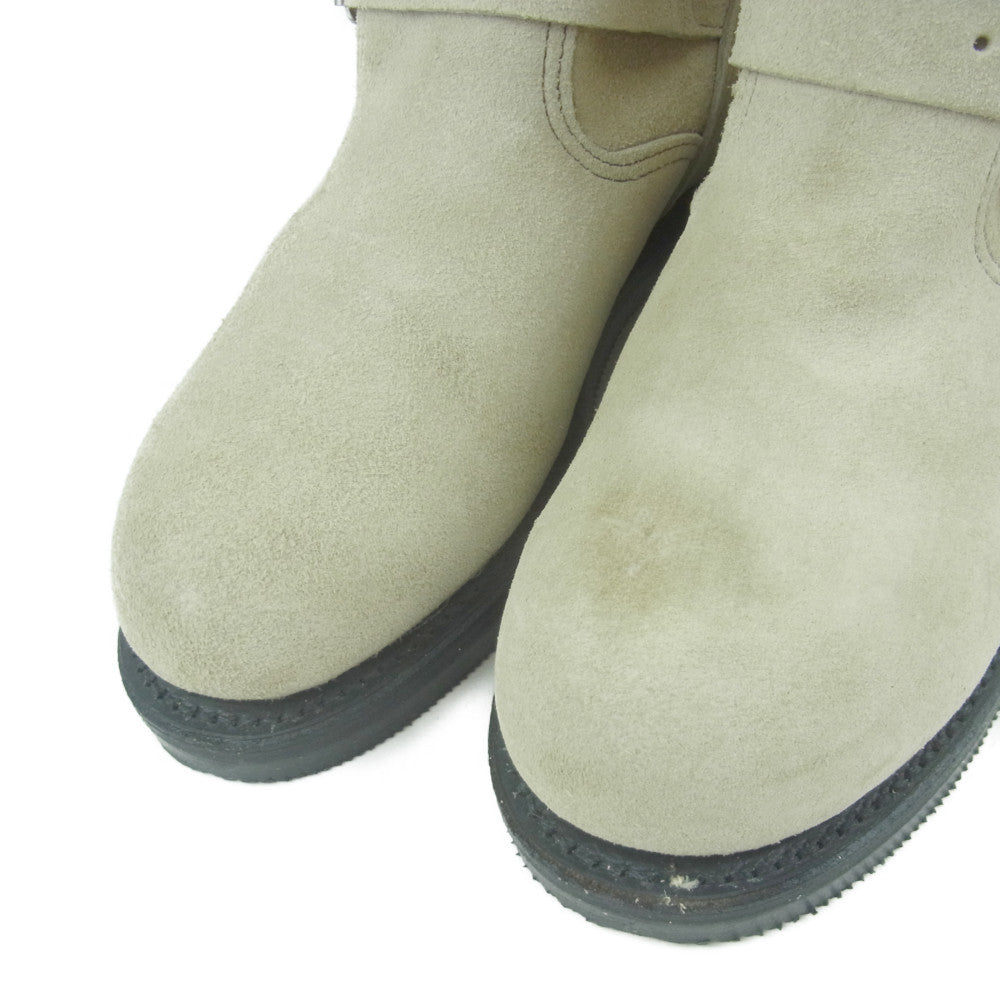 Chippewa チペワ 90168 90s 黒タグ スエード エンジニア ショート ブーツ アメリカ製 ベージュ系 7【中古】
