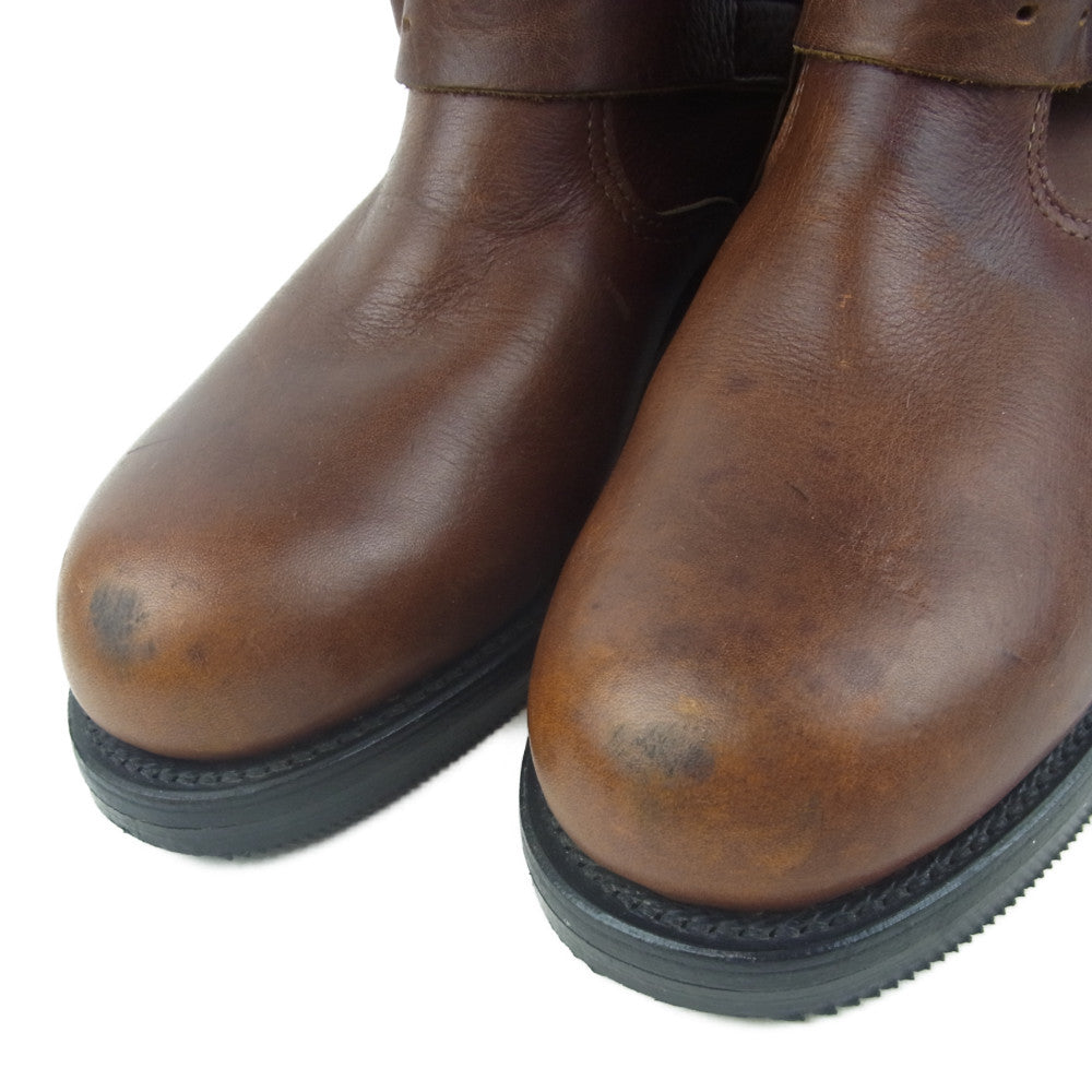 Chippewa チペワ 27871 90s 黒タグ ショート エンジニア ブーツ アメリカ製 ブラウン系 8【中古】