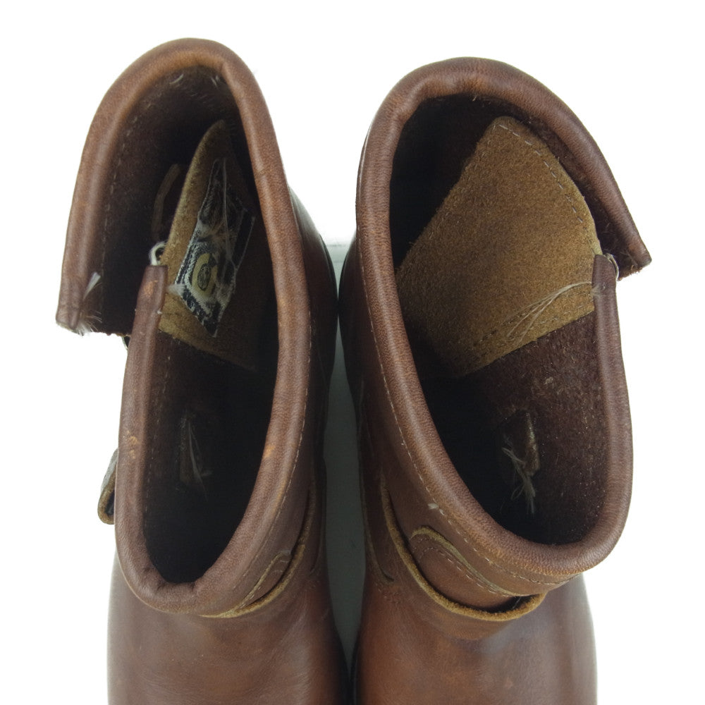 Chippewa チペワ 27871 90s 黒タグ ショート エンジニア ブーツ アメリカ製 ブラウン系 8【中古】