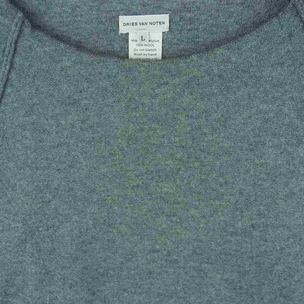DRIES VAN NOTEN ドリスヴァンノッテン 国内正規品 アウトシーム ラグランスリーブ ウール ニット グレー系 L【中古】